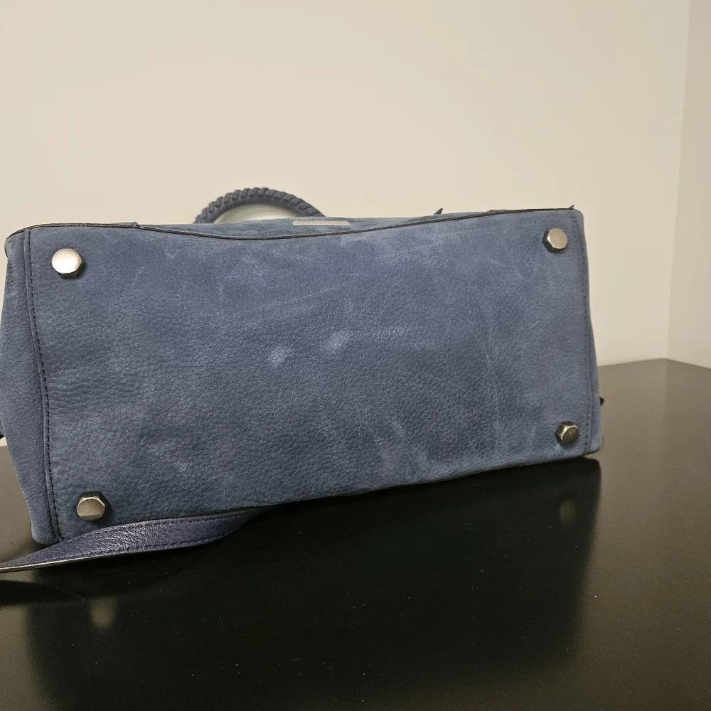 Rebecca Minkoff Blue Suede Satchel Bag - Picture 7 of 10